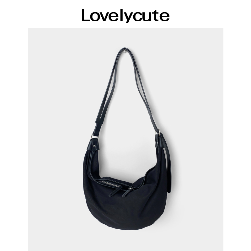 XSHONGMAX饺子包帆布包包女包大容量单肩包半月包购物袋百搭韩版