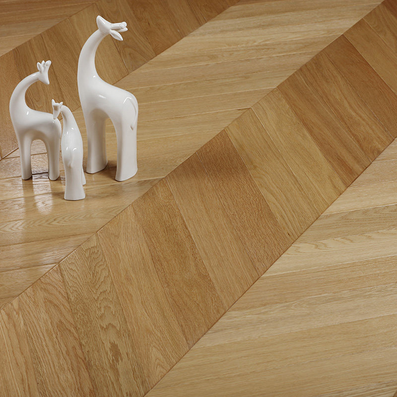 积加实木复合地板柞木鱼骨45度自然客厅卧室办公实木复合地板