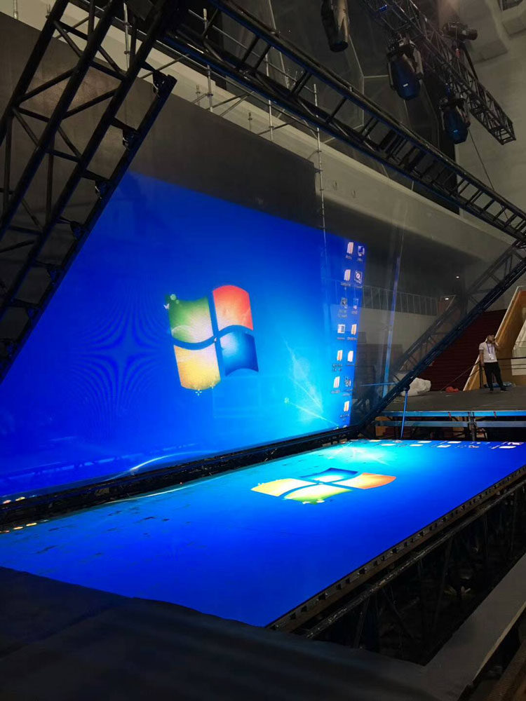 高清45度全息幻影成像膜裸眼3d立体透明虚拟幕布