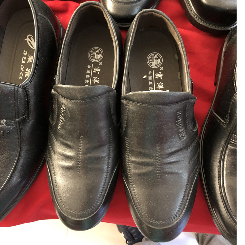 断码清仓处理男鞋里外全皮单鞋中老年软底软面休闲皮鞋