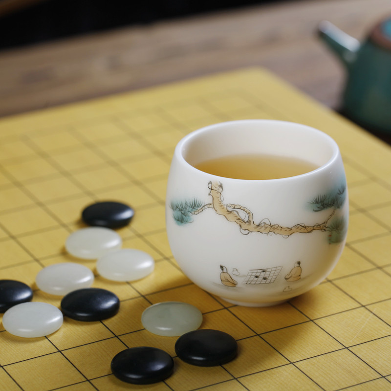 中国国风围棋周边文化古朴比赛纪念礼品手绘围棋