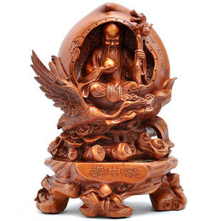 寿中老寿星松鹤寿桃摆件老人长辈贺寿祝寿生日摆件