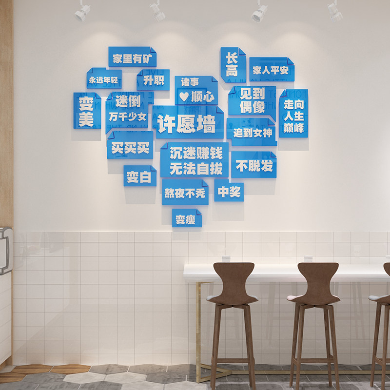 网红打卡布置互动留言板贴墙奶茶茶店墙壁装饰墙贴