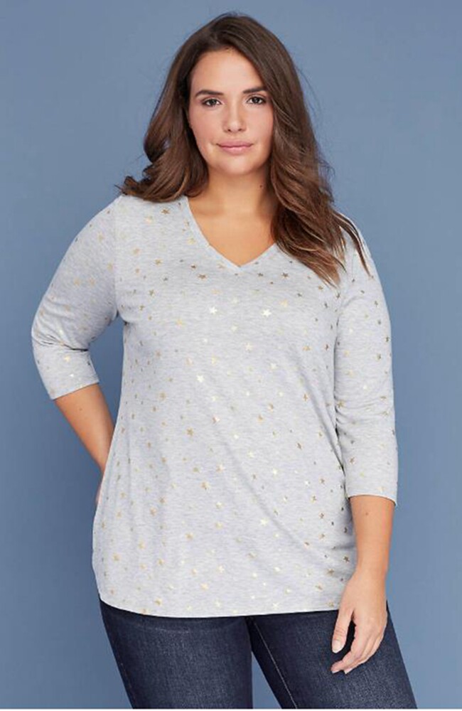 显瘦t恤152 范裁缝大码 新款 春夏女装 250斤印花棉质中长款 v领七分