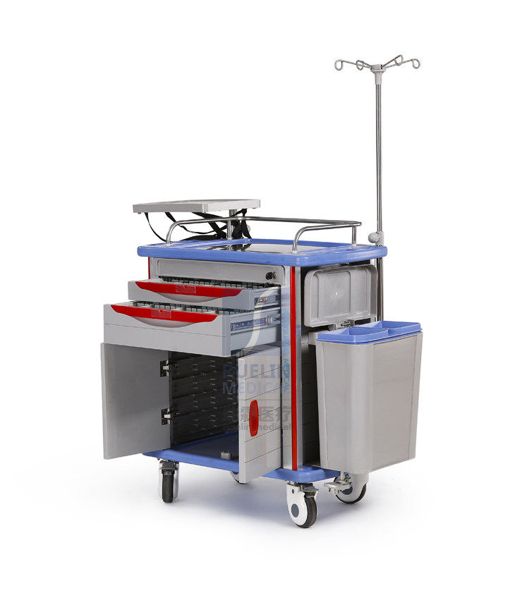 抢救出口多功能abs急诊推车移动护理工作站手推车平板手推车