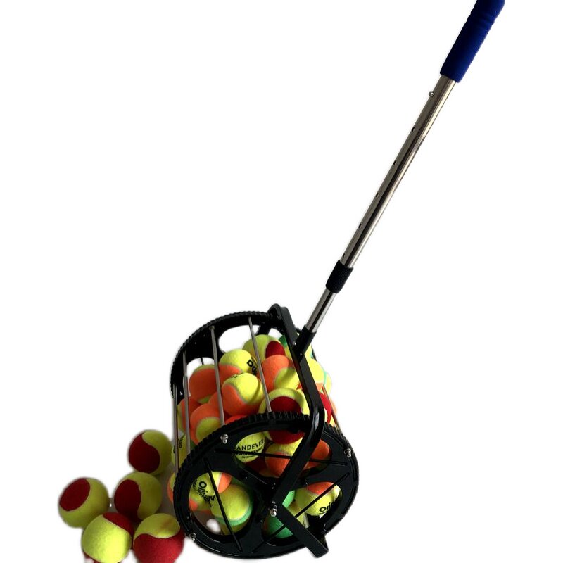 包邮新款可调节手推式成人儿童自动网球捡球器捡球机滚筒捡球框