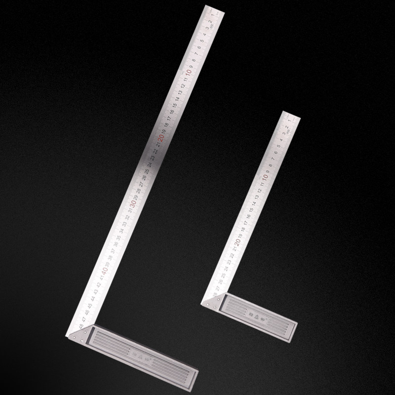 加厚角度尺90度不锈钢木工装修宽座直角尺木工拐尺l型板尺靠尺