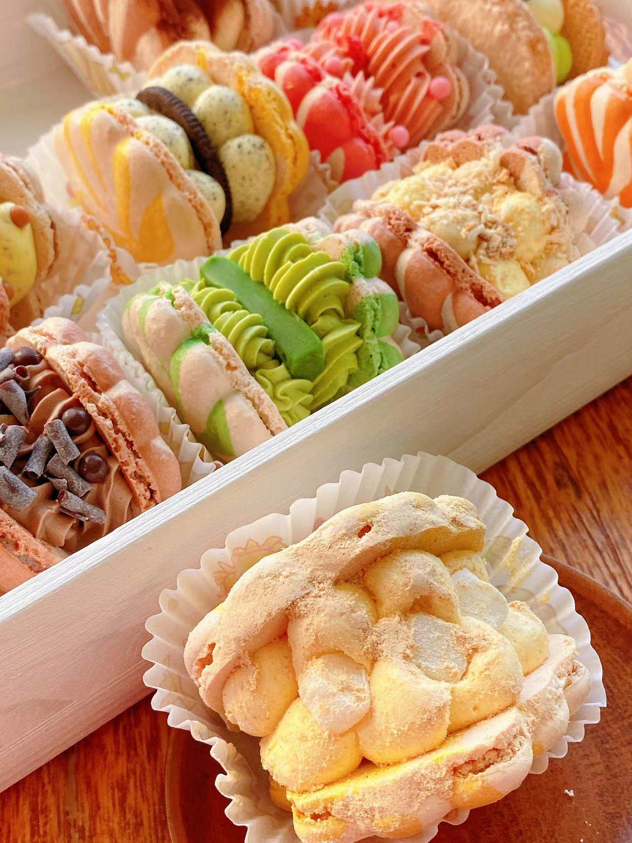 低甜韩式贝壳马卡龙甜点胖卡龙礼盒礼盒下午茶礼物传统西式糕点