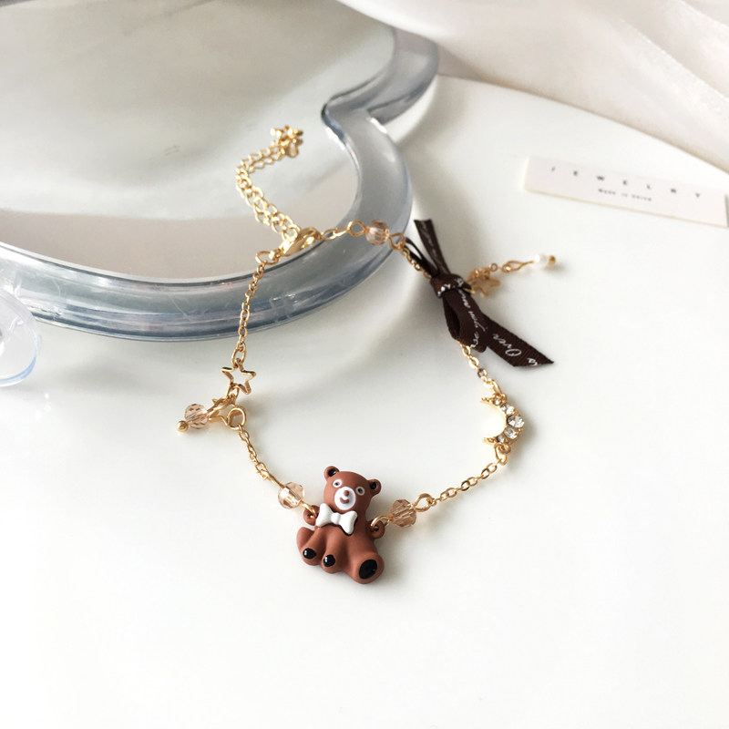 趣味可爱小熊手链唯美美少女蝴蝶结手环闺蜜礼物手链