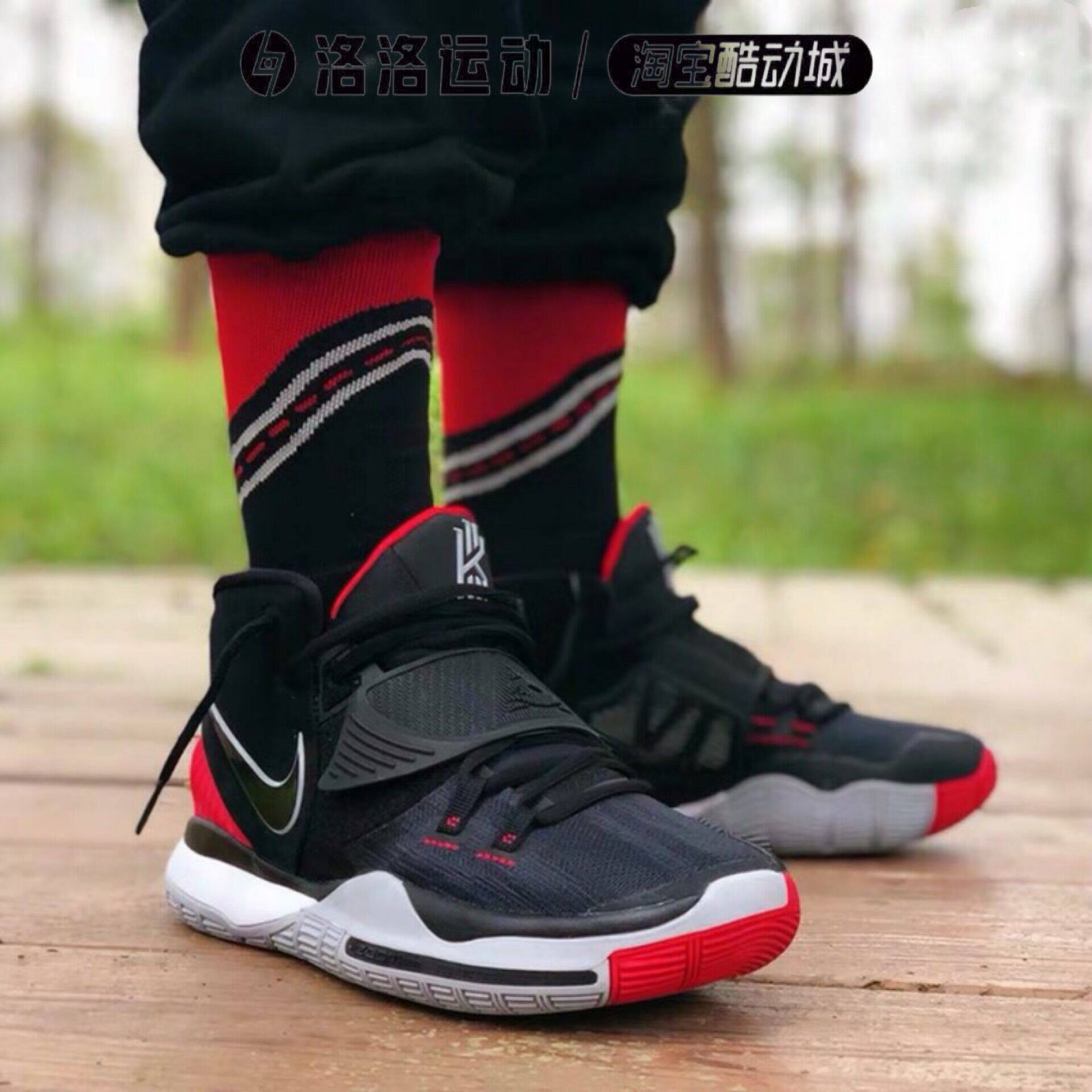 耐克kyrie 6欧文6 cny中国年 首发黑白 黑红 篮球鞋cd5029-001