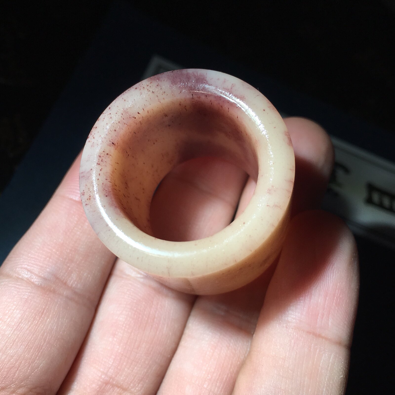 正宗西藏回流骆驼骨扳指带血蝌蚪男款骨质戒指戒指