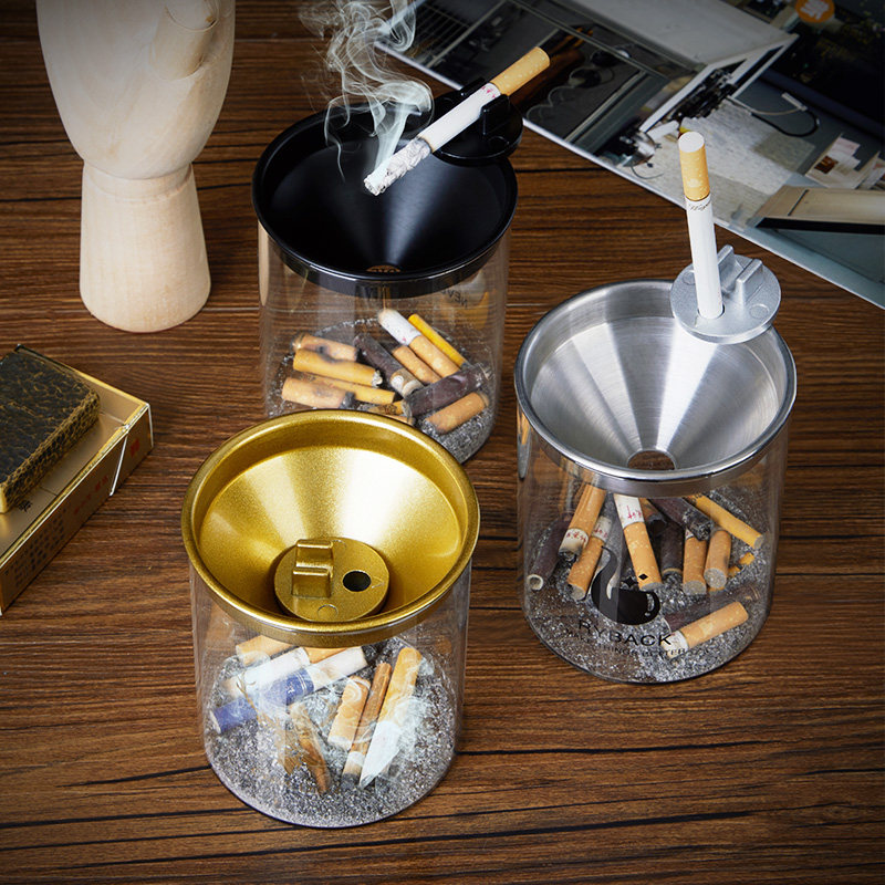 烟灰缸创意不锈钢家用带潮流烟缸个性客厅时尚烟灰缸