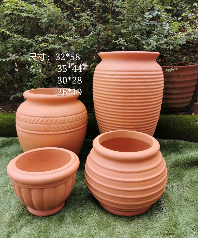 组合花盆包邮新土陶陶罐欧式庭院红陶园林景观粗陶花盆