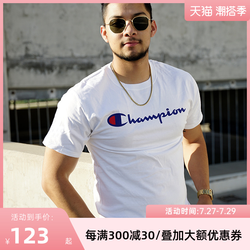 Champion冠军短袖t恤 男女士情侣纯棉美版半袖clim官网旗舰店