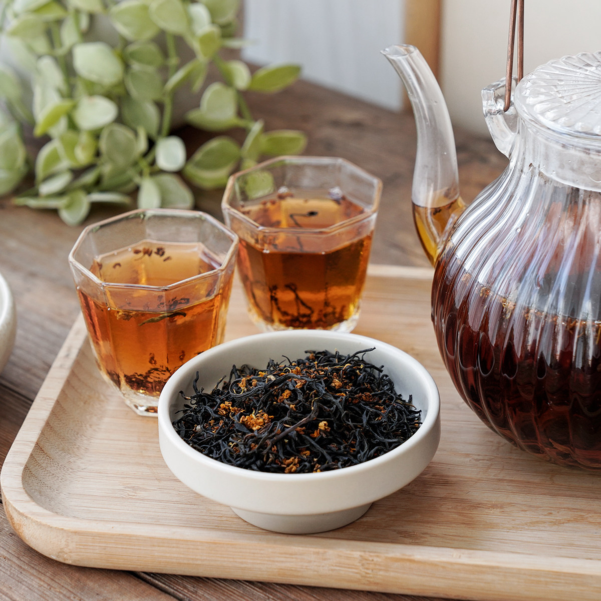 桂花红茶晚桔花果叶温甜香气新鲜祁门心头祁门红茶