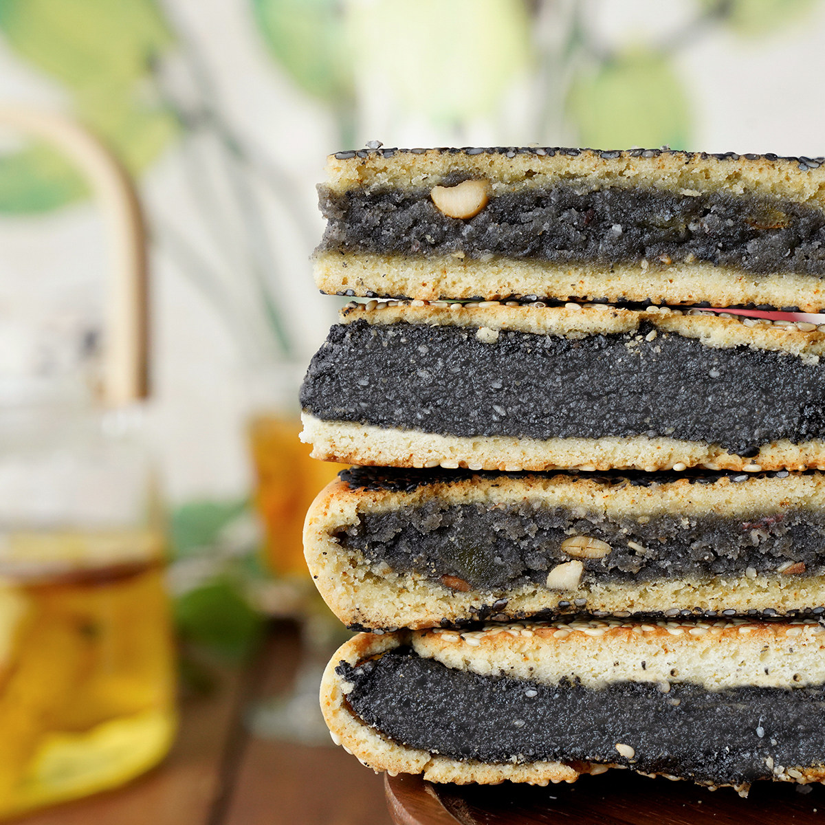 晚桔传统老式芝麻中秋月饼小时候手作点心味道传统中式糕点