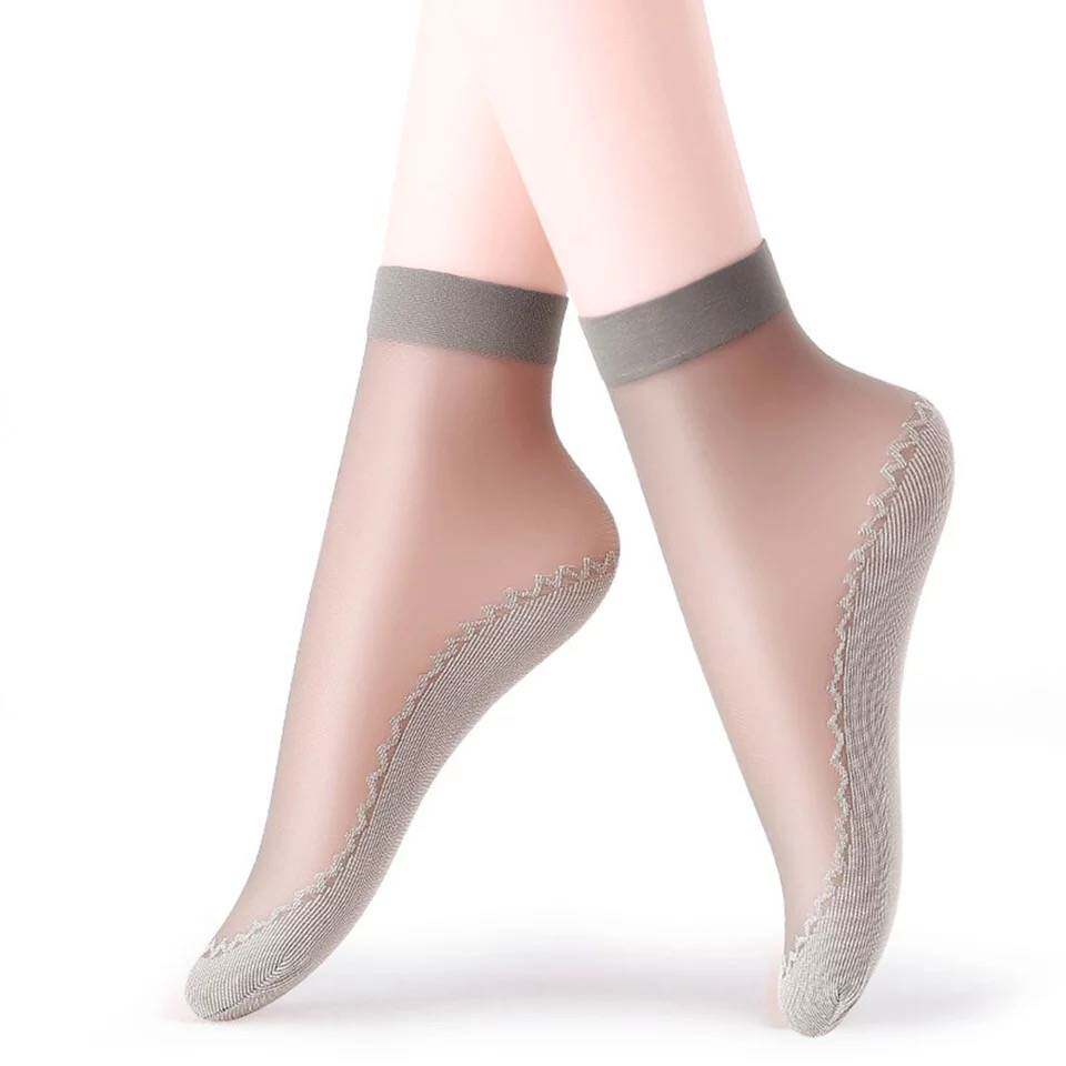 俞兆林丝袜短棉底超薄款春夏季水晶女士肉黑色防滑耐磨防勾丝袜子