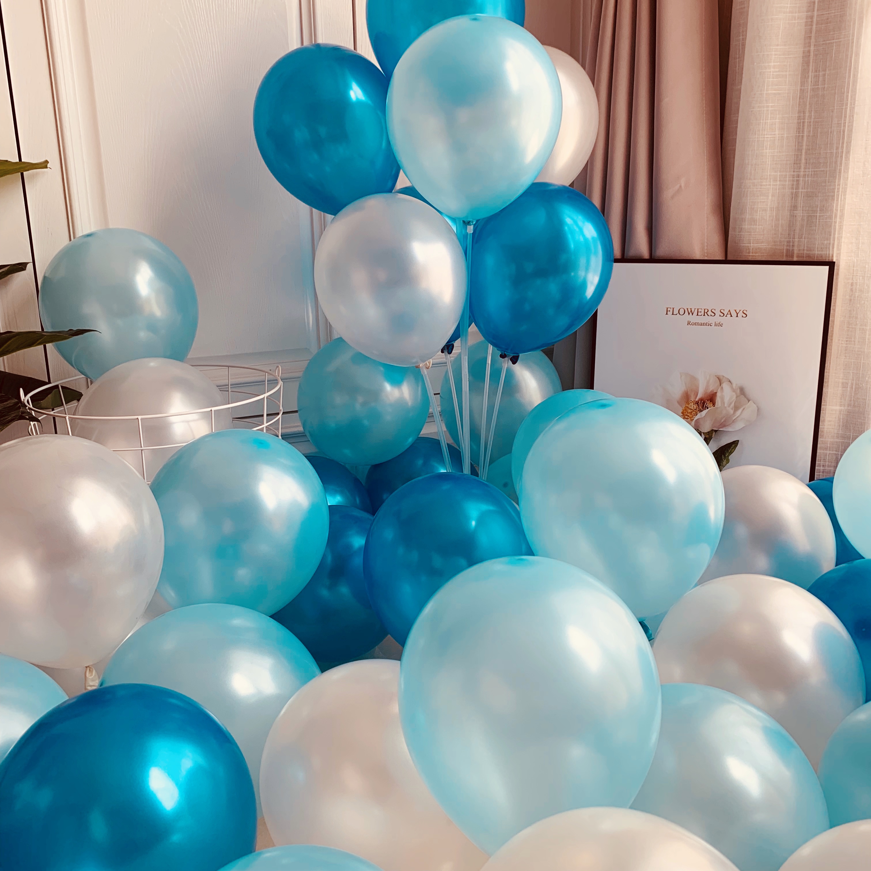 布置加厚珠光气球100个装饰创意婚礼结婚场景气球