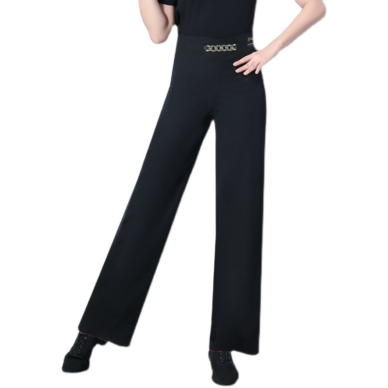 裤子新款拉丁舞子女高腰交谊舞国标舞摩登练功成人拉丁舞下装