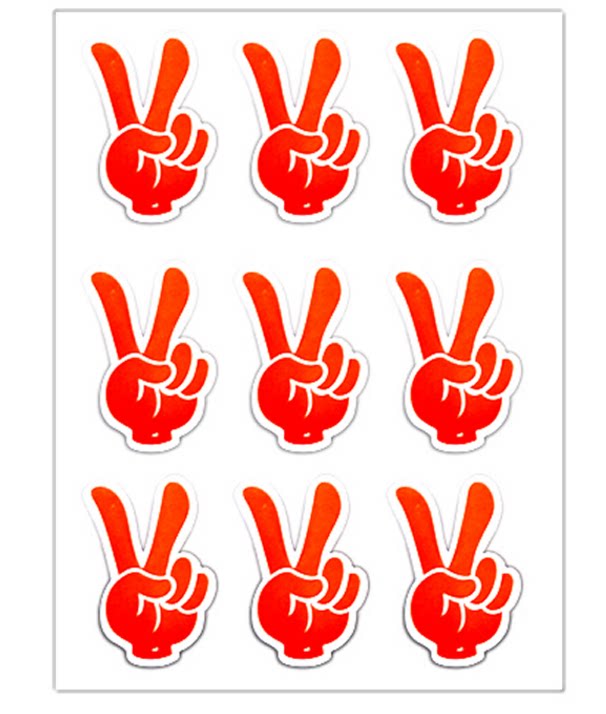 大拇指贴纸 活动加油点赞diy道具材料 剪刀手我爱你手势 装饰标签