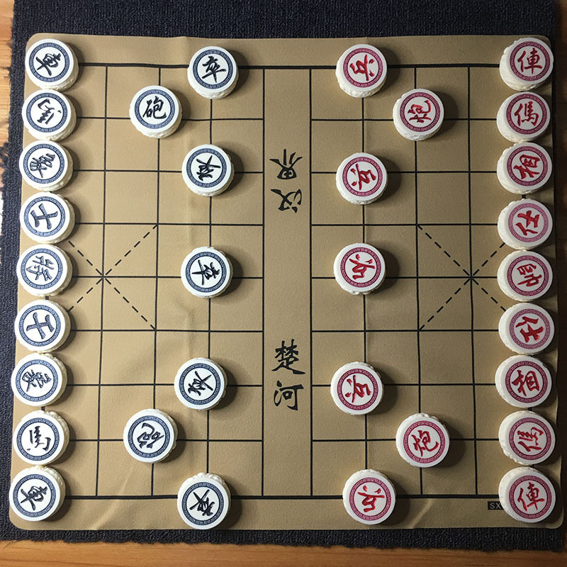 商海象牙雕刻双龙戏珠彩绘中国象棋益智玩具皮革棋盘其他特色工艺品