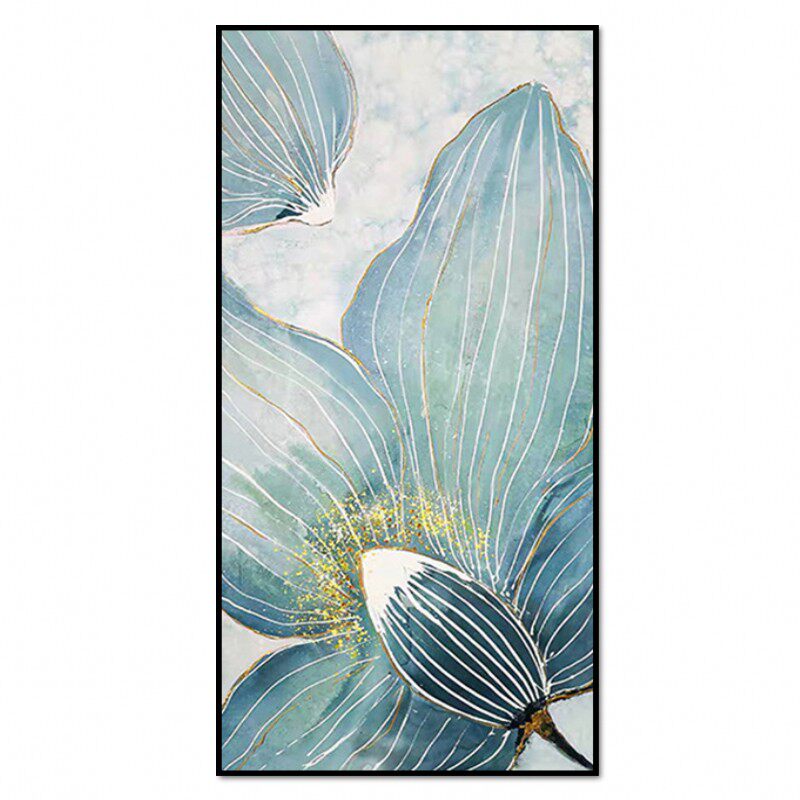 花卉油画手绘抽象简约现代过道玄关挂画北欧油画