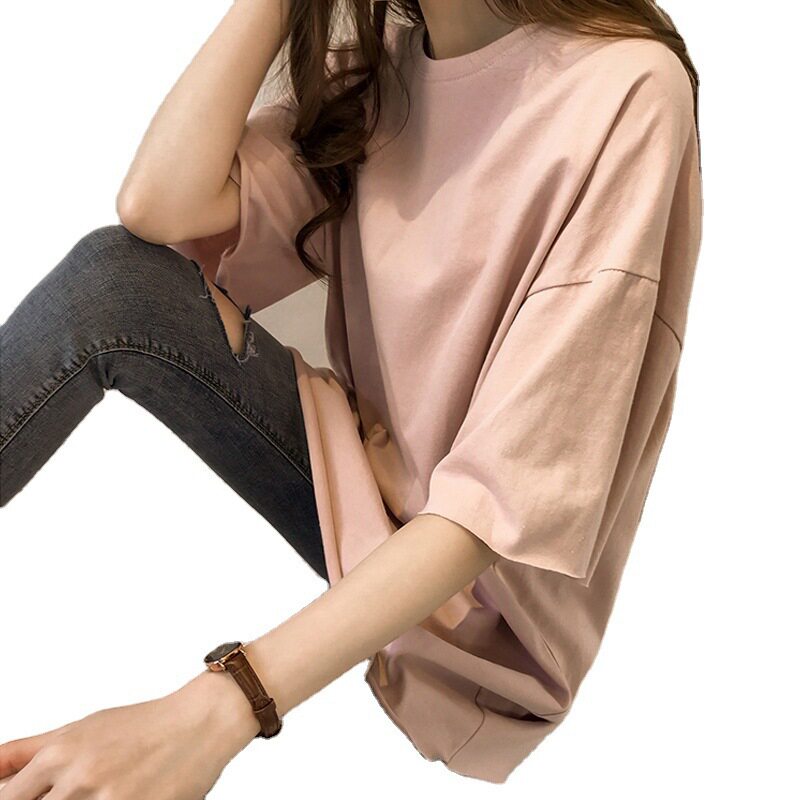 夏装2022新款糖果色t恤女短袖学生宽松韩范ins半袖上衣服女装