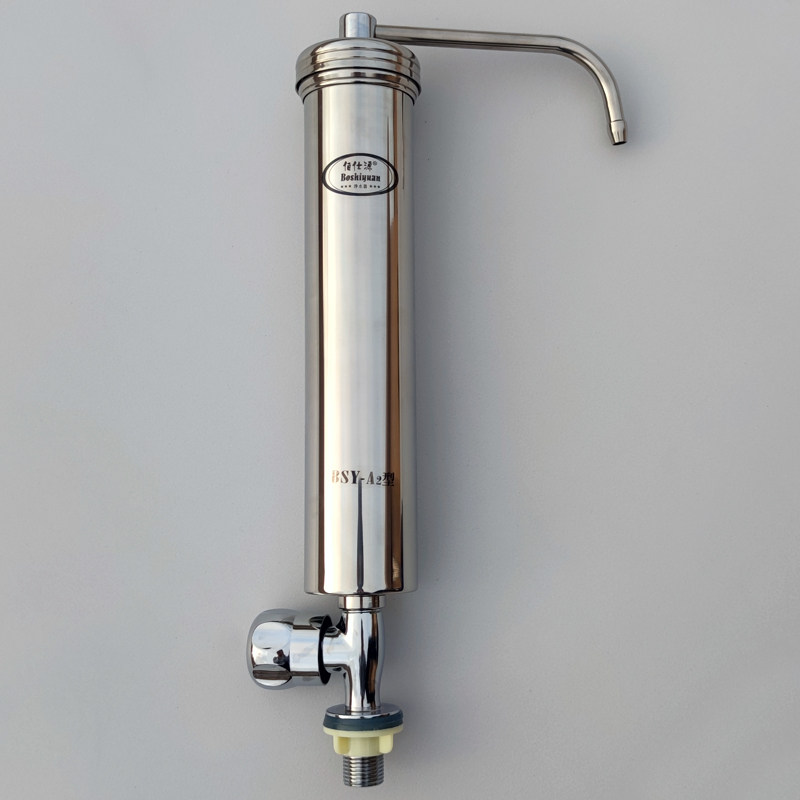 净水器伯仕不锈钢陶瓷家用立式不锈角阀台式过滤净水器