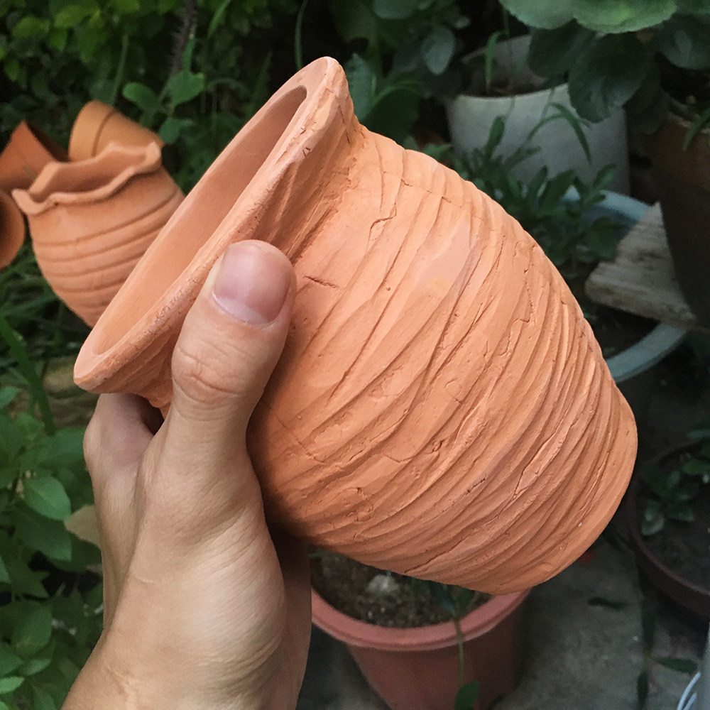 花盆多肉老桩粗陶盆红陶土泥法师陶罐手工复古花盆