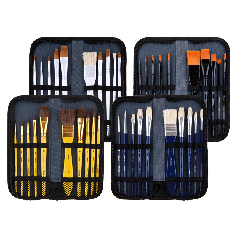 画笔套装油画学生初学者颜料色彩刷子排笔扇形水粉