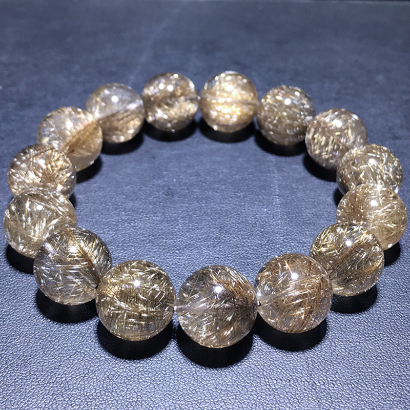 天然魔鬼发晶银发水晶手链白发顺发猫眼板钛男女手链