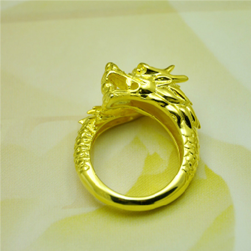 纯银龙形男戒龙凤指环开口戒指老爸男友父亲节戒指