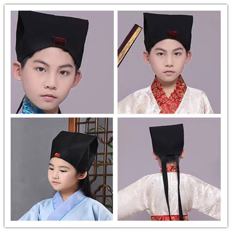 帽子汉服古装书生教书先生秀才儒巾成人古风帽子