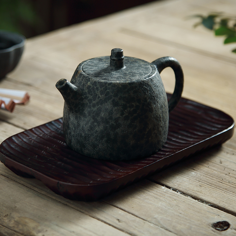 安化冰碛岩茶茶壶茶具匠道手工石茶具汉铎壶宽口茶壶