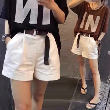 Summer Thin Casual Suit Shorts Women's 2024 Summer New High Waisted Wide Leg Slim A-Line Hot Pants