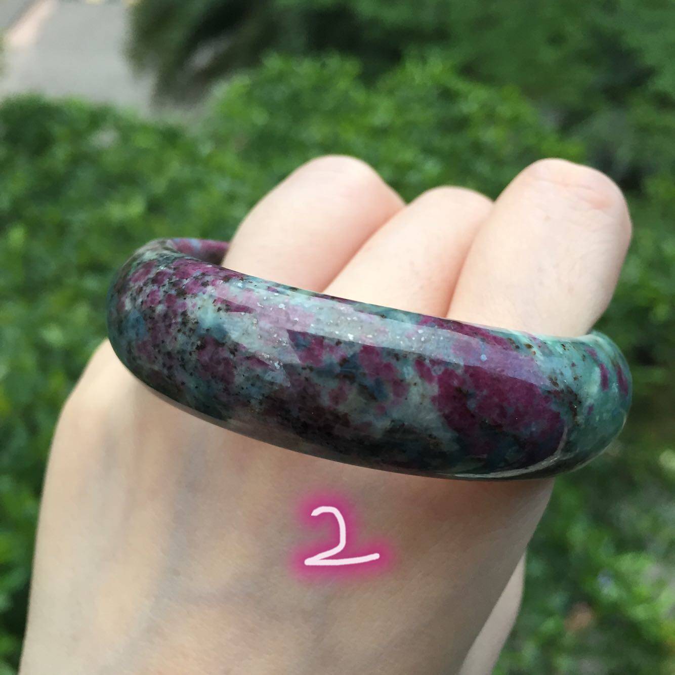 梦幻复古54mm小圈知画蓝宝红蓝手镯绿宝红绿手镯
