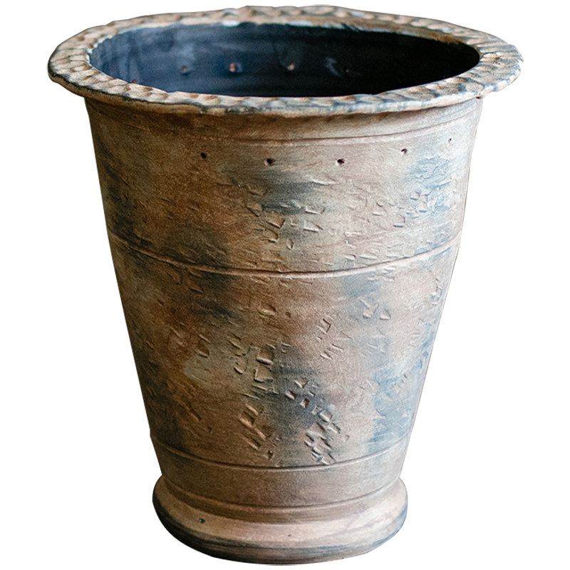 掬涵陶瓷粗陶花盆大口径复古铜钱草水培花器透花盆