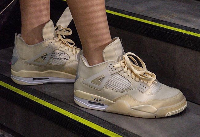 jordan4aj4ow联名蝉翼半透明白帆男女运动篮球鞋cv9388100