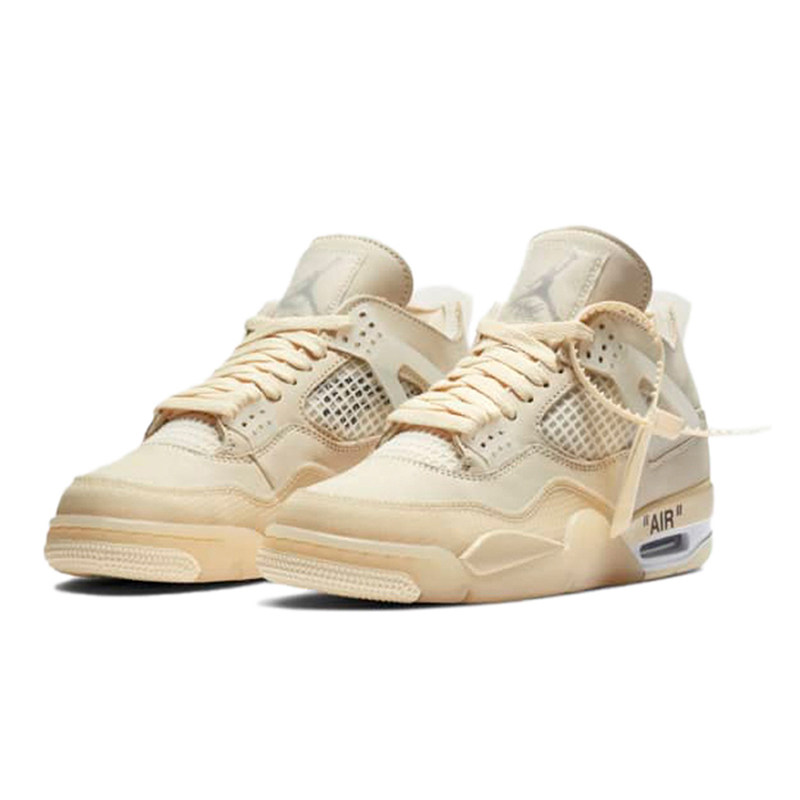 jordan4aj4ow联名蝉翼半透明白帆男女运动篮球鞋cv9388100