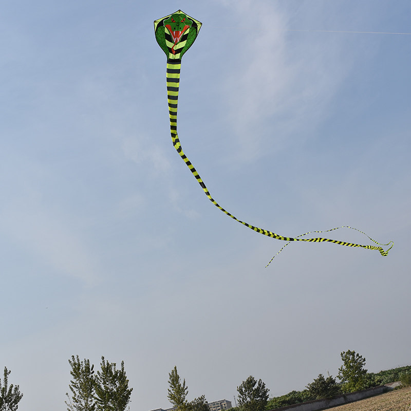 风筝新款眼镜蛇追风者青蛇竹叶青长蛇眼镜王蛇绿15米风筝