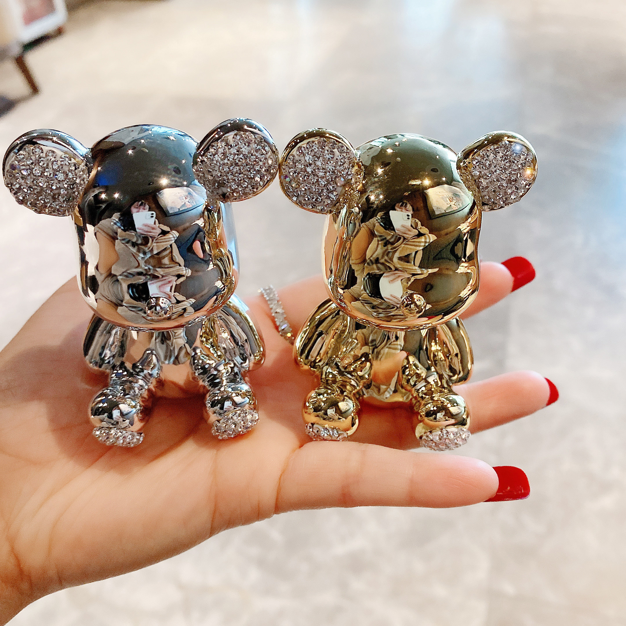 摆件创意汽车致礼风精网红家居内饰暴力熊镶钻摆件