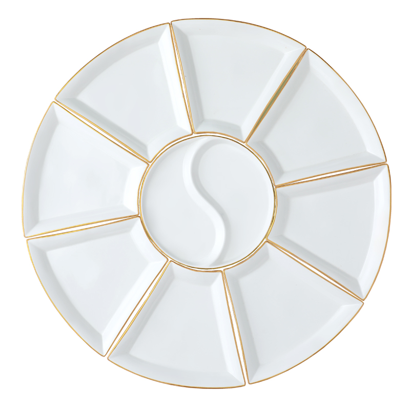 组合扇形陶瓷大拼盘家庭聚餐餐具过年年夜饭团圆盘