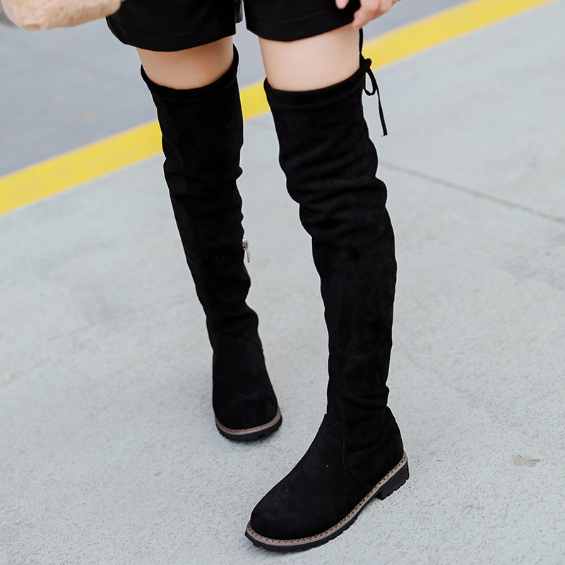 童鞋女童靴子2019春秋新款学生马丁靴公主女孩韩版儿童长筒过膝靴