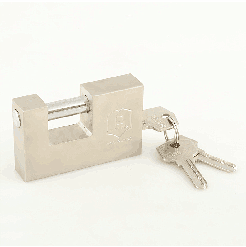矩形防盗横开挂锁超b级原子锁芯全铜防锈防水仓库大门防剪锁头
