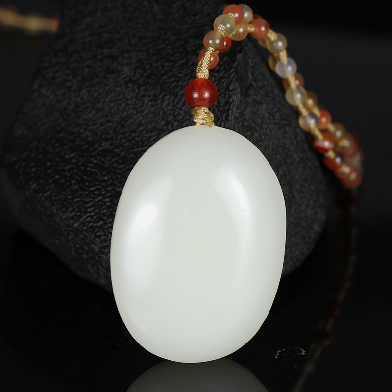 天然新疆和田玉羊脂白玉籽料笑佛吊坠佛公挂件女款弥勒佛玉佩玉牌