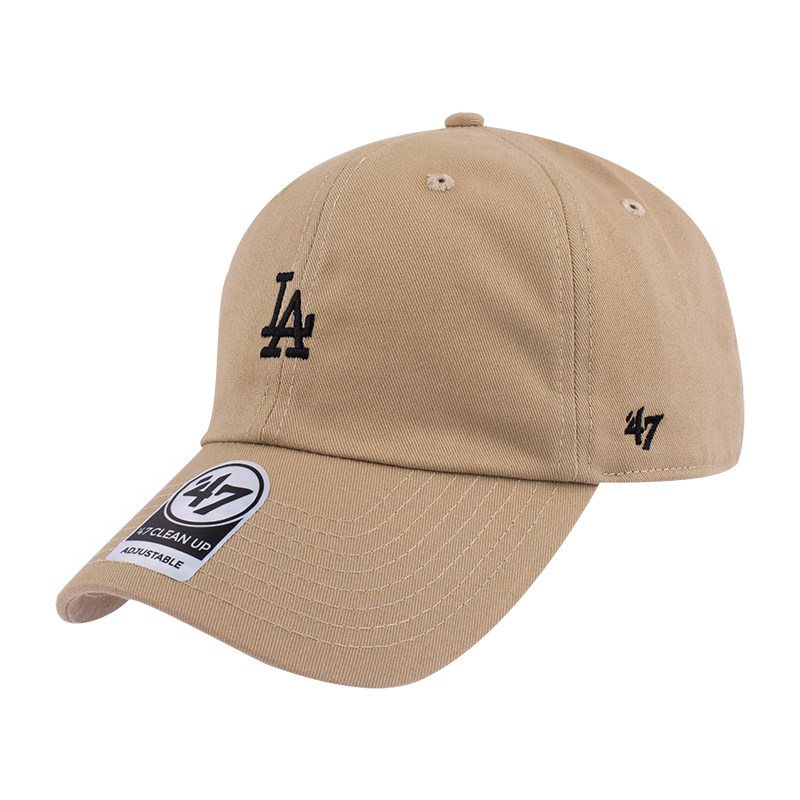 47正品mlb棒球帽小标la卡其色软顶ny鸭舌帽子洋基队男女款可调节