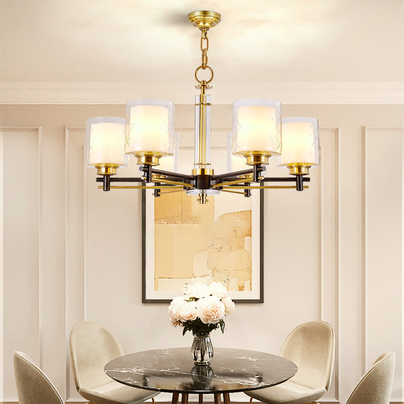 帝拿美式轻奢客厅吊灯复古大气全铜吊灯高档家用餐厅灯