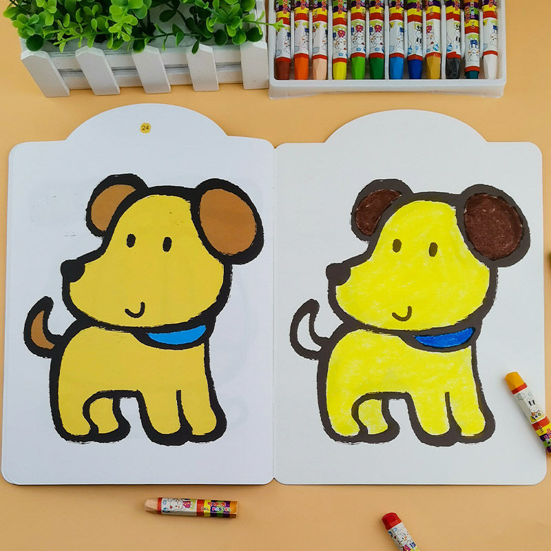 儿童涂色画画填色涂鸦学画蜡笔图画书绘画智力开发少儿艺术