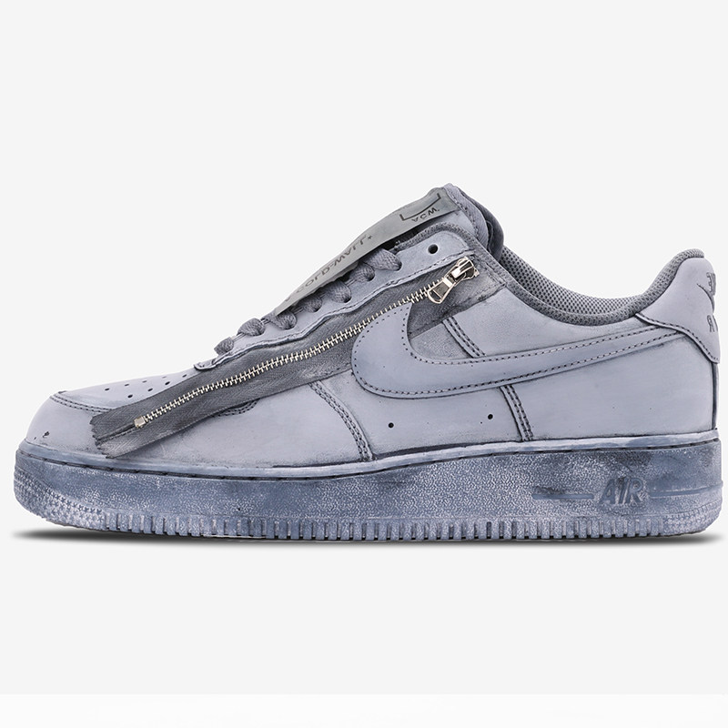 nikeairforceaf1浅灰拉链工业浸染做旧acw运动休闲鞋