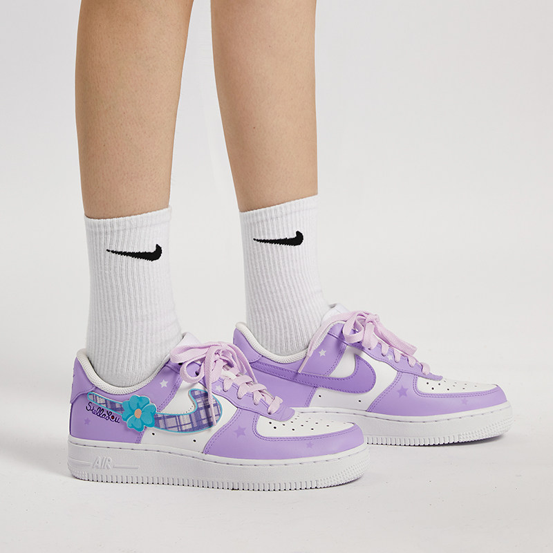nike黛拉jk可爱蓝紫白蓝紫星黛露史air新款板鞋